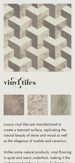 G-Floors website vinyl tiles mobile screenshot