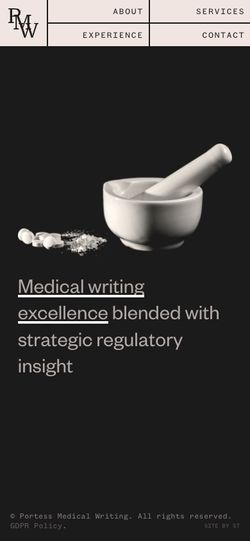 Portess Medical Writing Website Mobile Screenshot
